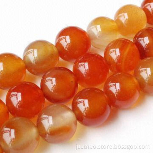4 to 18mm orange carnelian agate semi-precious loose beads gemstone, round polished